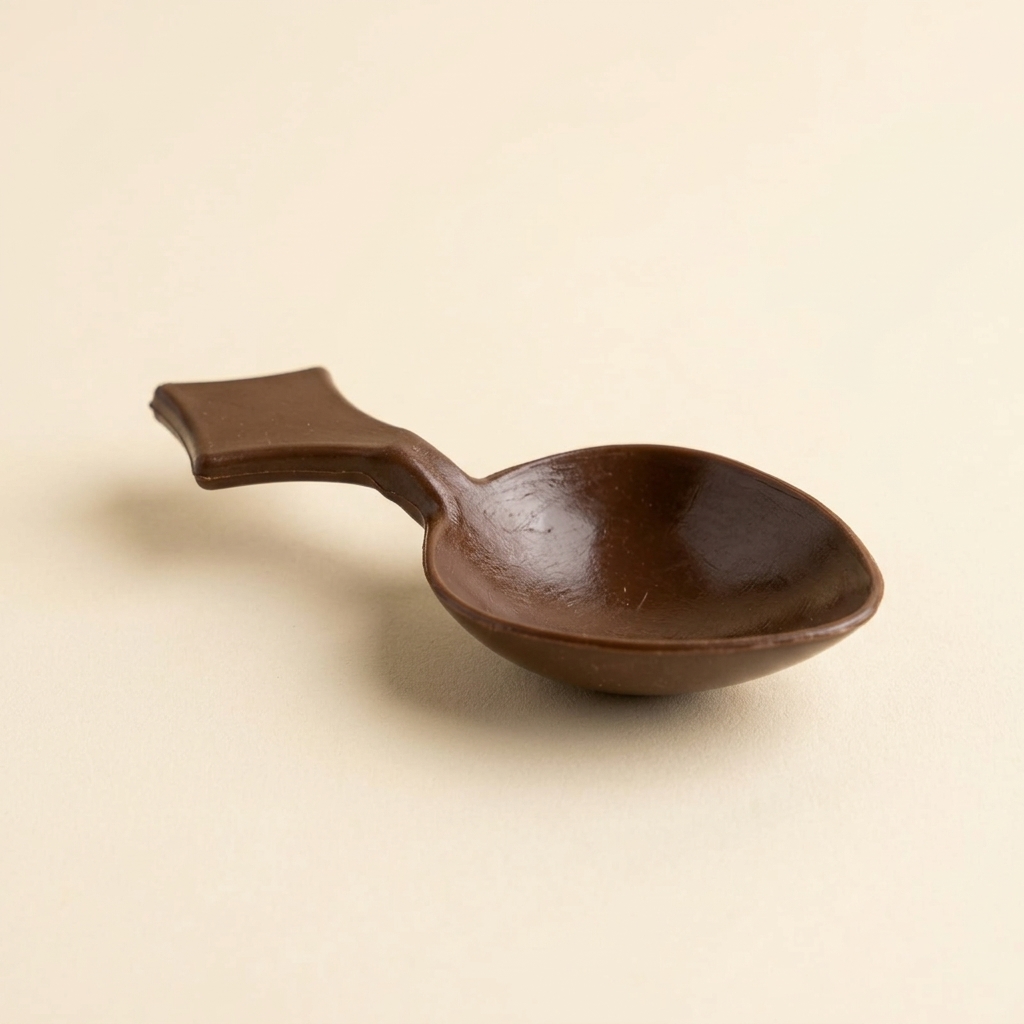 Cuillère doseuse à café et épices en plastique marron