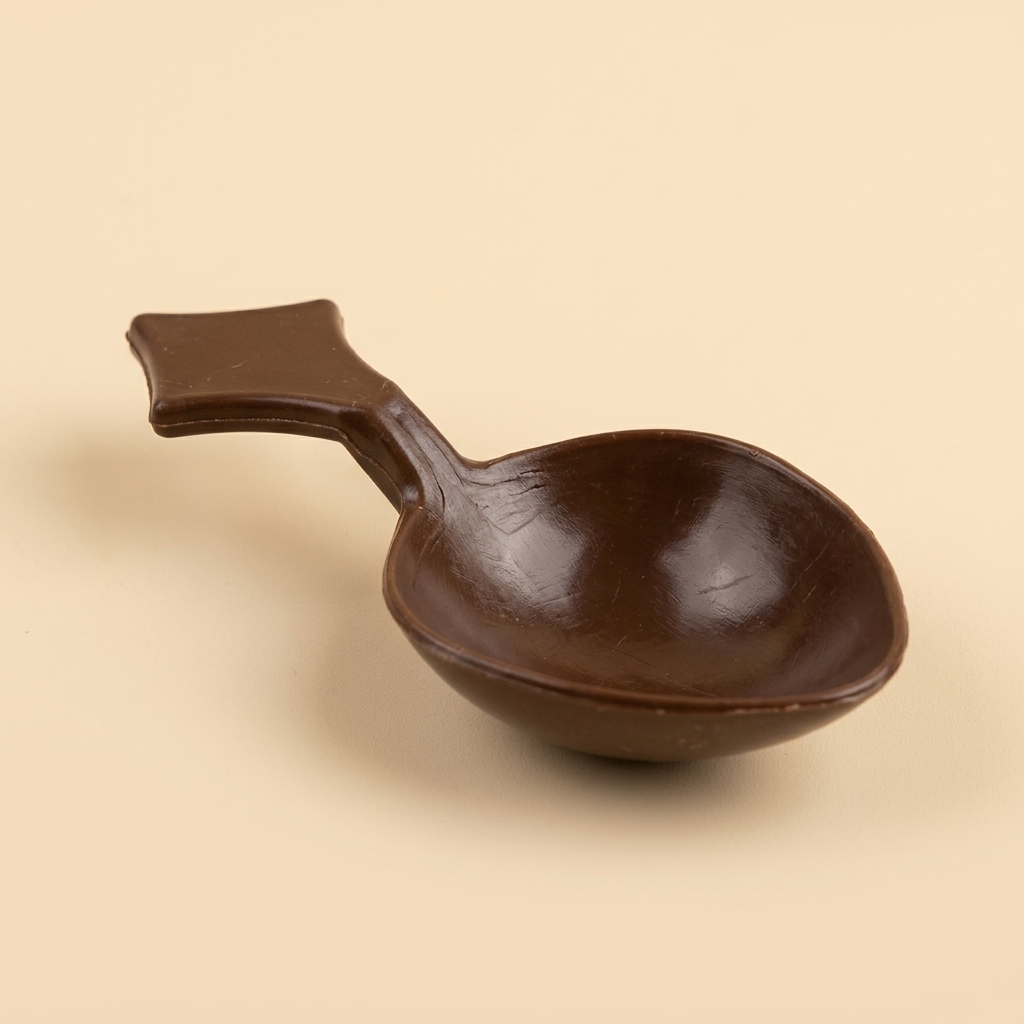Cuillère doseuse à café et épices en plastique marron