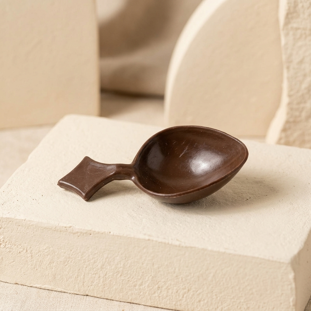 Cuillère doseuse à café et épices en plastique marron