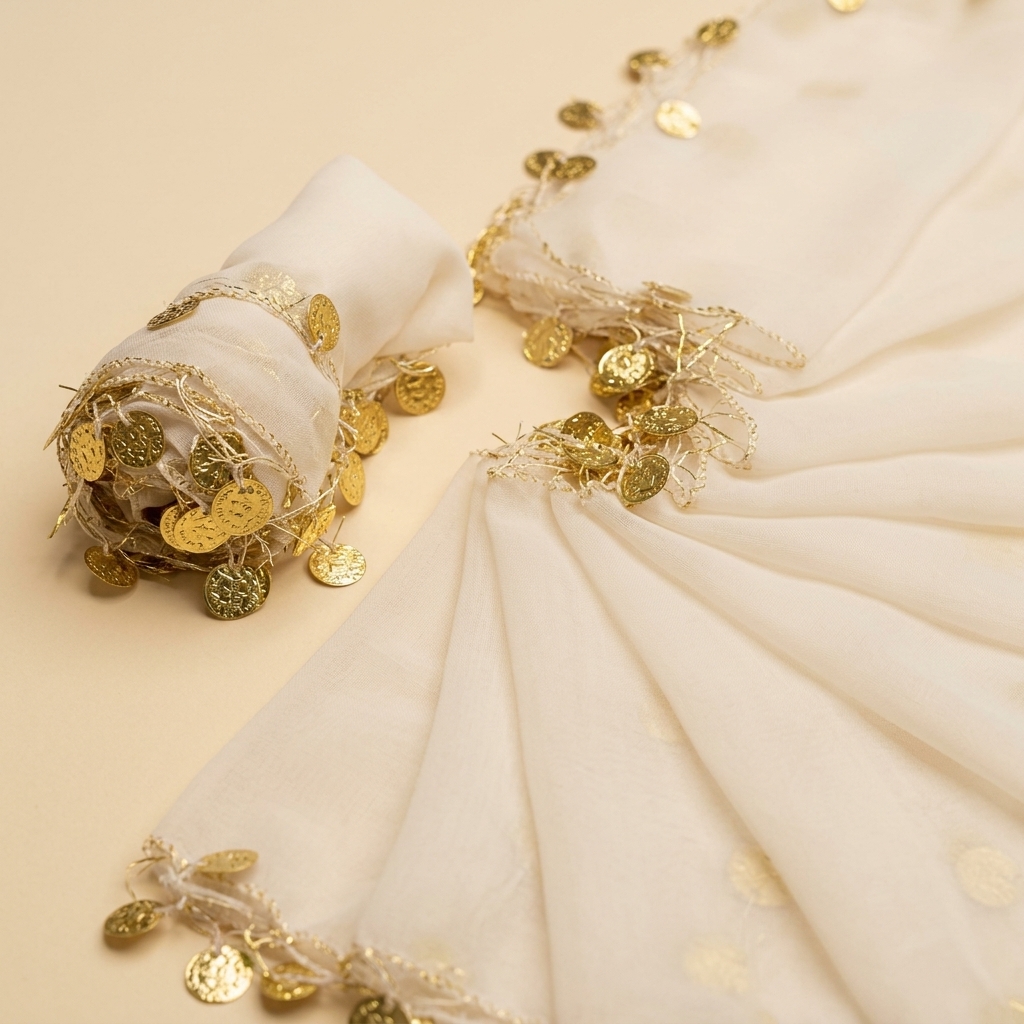 Lot de 10 Mouchoirs de Danse Halay avec Pièces Dorées