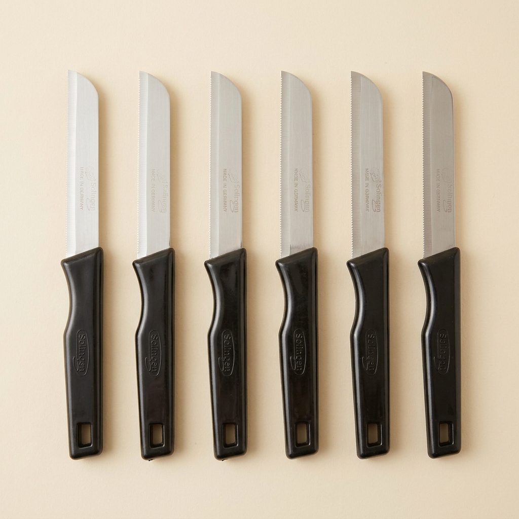 Lot de 6 Couteaux de Cuisine Dentelés Solingen - Noir