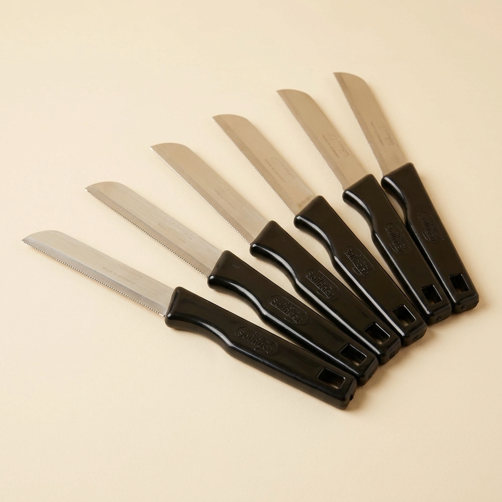 Lot de 6 Couteaux de Cuisine Dentelés Solingen - Noir