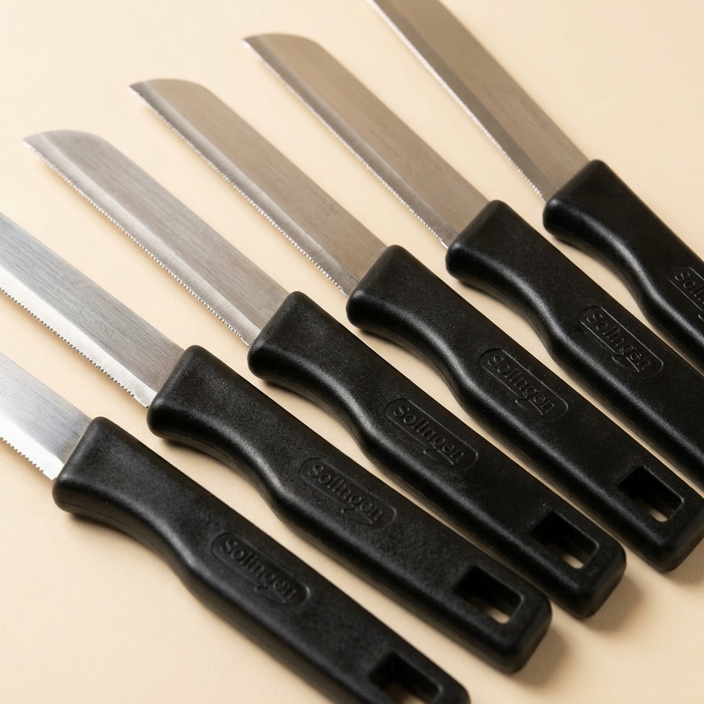 Lot de 6 Couteaux de Cuisine Dentelés Solingen - Noir