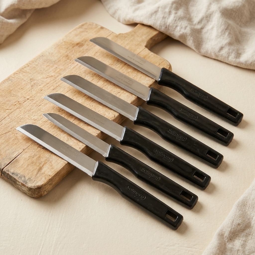 Lot de 6 Couteaux de Cuisine Dentelés Solingen - Noir