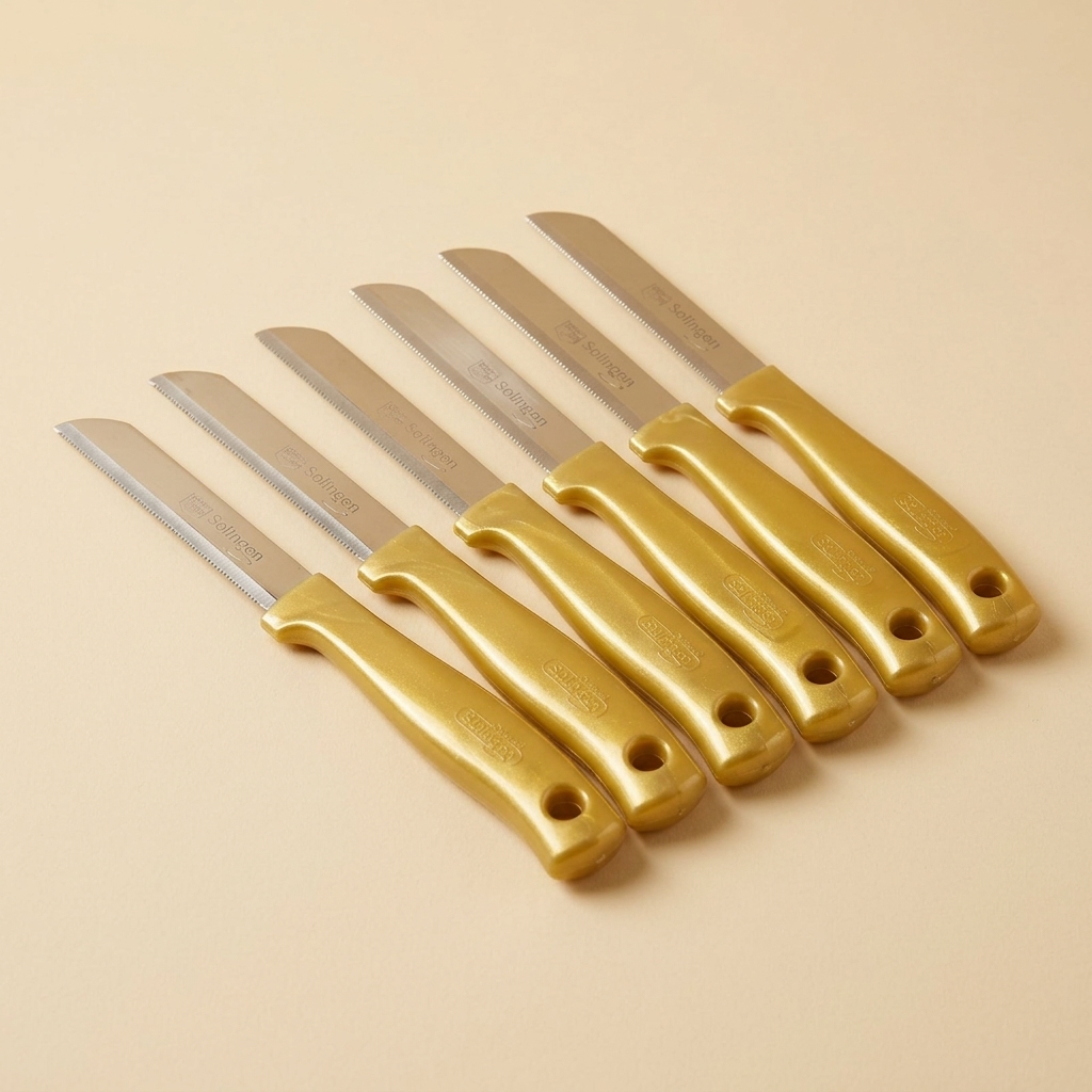 Lot de 6 Couteaux de Cuisine Crantés Solingen - Doré