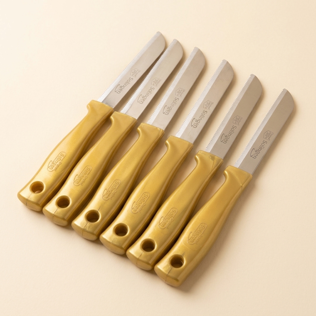 Lot de 6 Couteaux de Cuisine Crantés Solingen - Doré