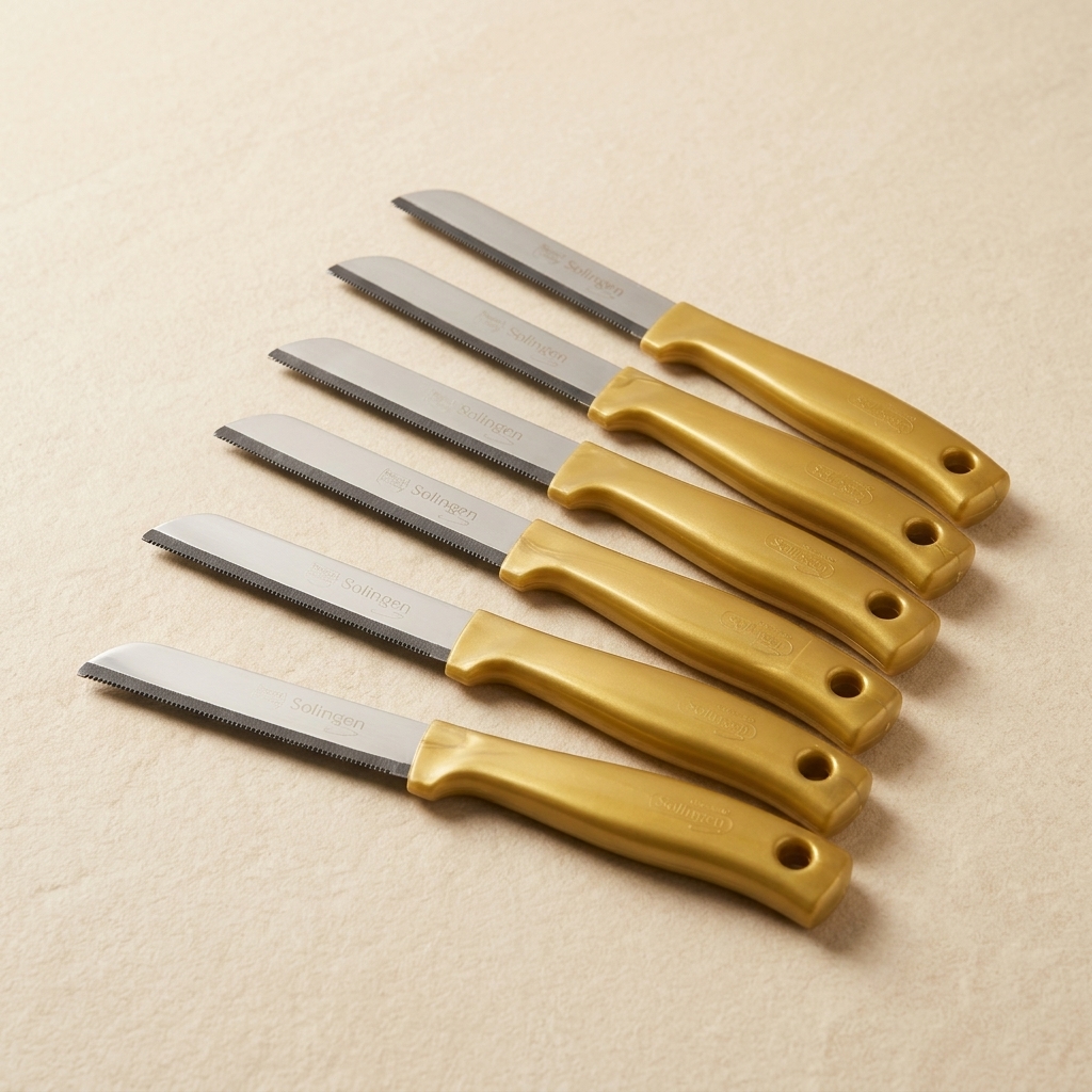 Lot de 6 Couteaux de Cuisine Crantés Solingen - Doré