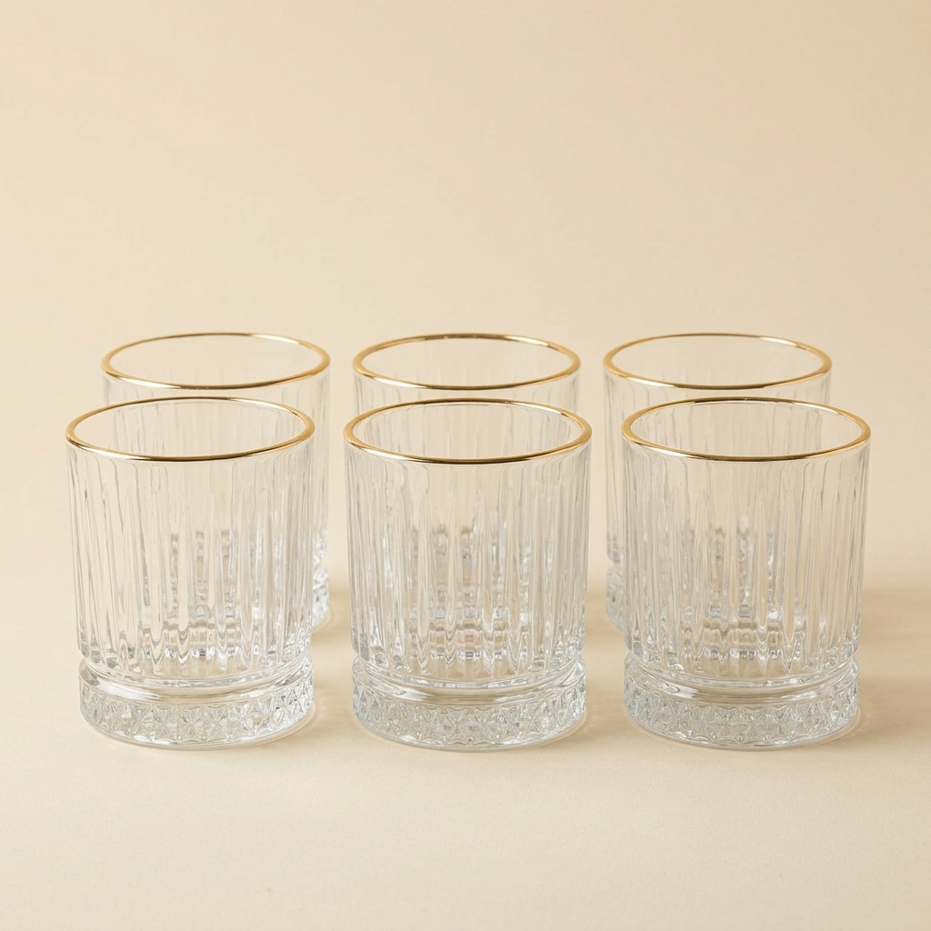 Set de 6 Verres à Eau Elisa Golden 240 ml - Almina