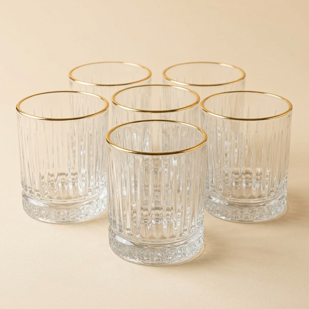 Set de 6 Verres à Eau Elisa Golden 240 ml - Almina