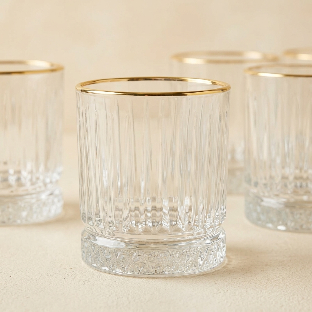 Set de 6 Verres à Eau Elisa Golden 240 ml - Almina