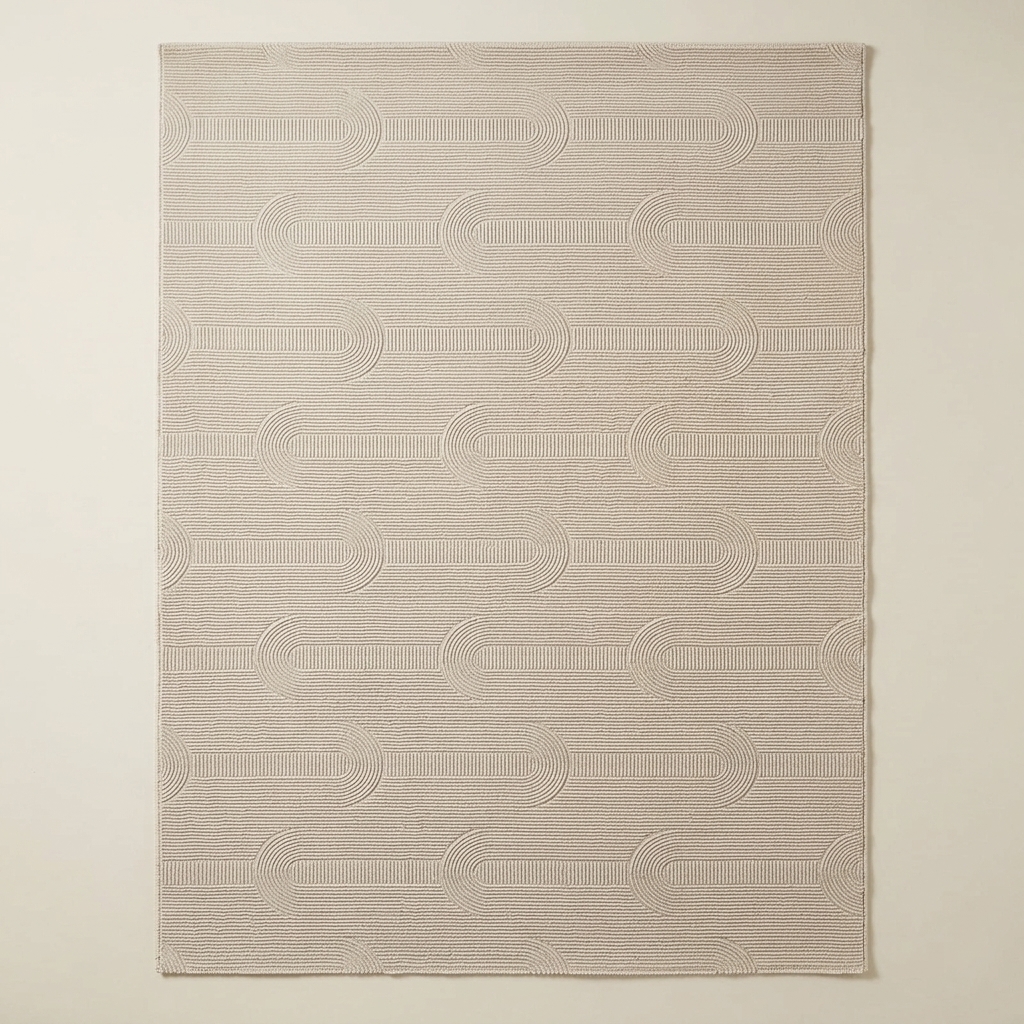 Tapis Moderne Merinos Sign 2003 Crème et Beige - 160x230 cm
