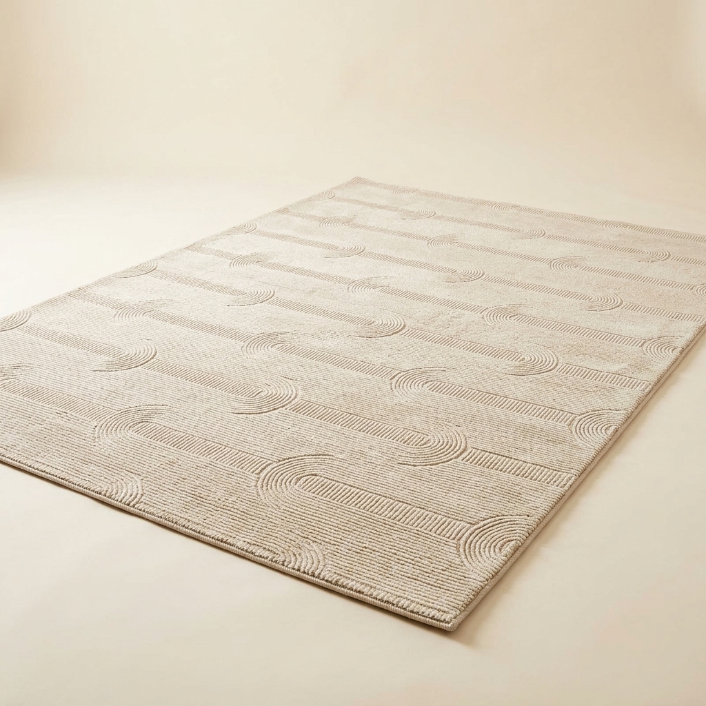 Tapis Moderne Merinos Sign 2003 Crème et Beige - 160x230 cm