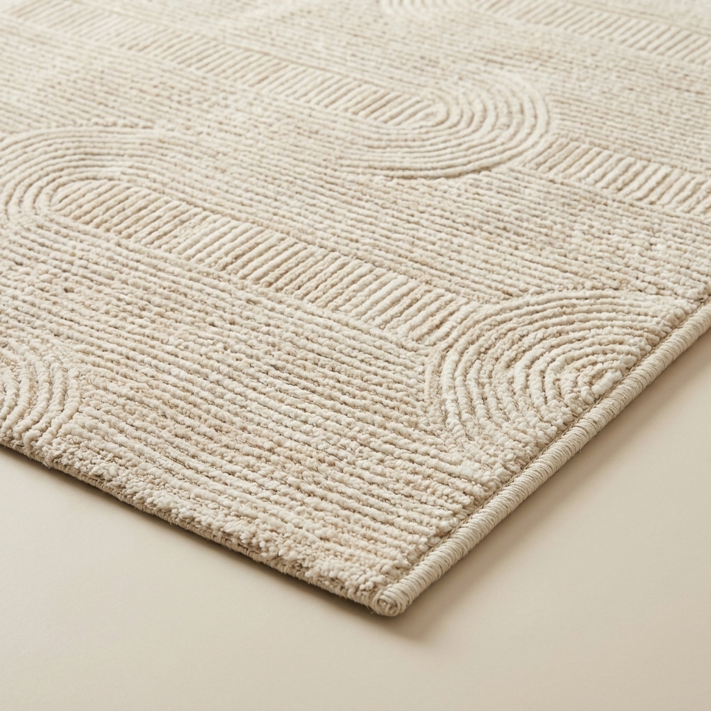 Tapis Moderne Merinos Sign 2003 Crème et Beige - 160x230 cm