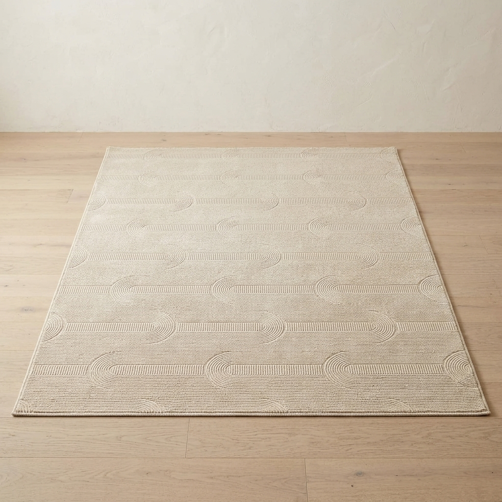 Tapis Moderne Merinos Sign 2003 Crème et Beige - 160x230 cm