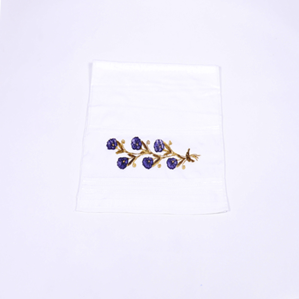 Serviette à fleur velours dahila violet 