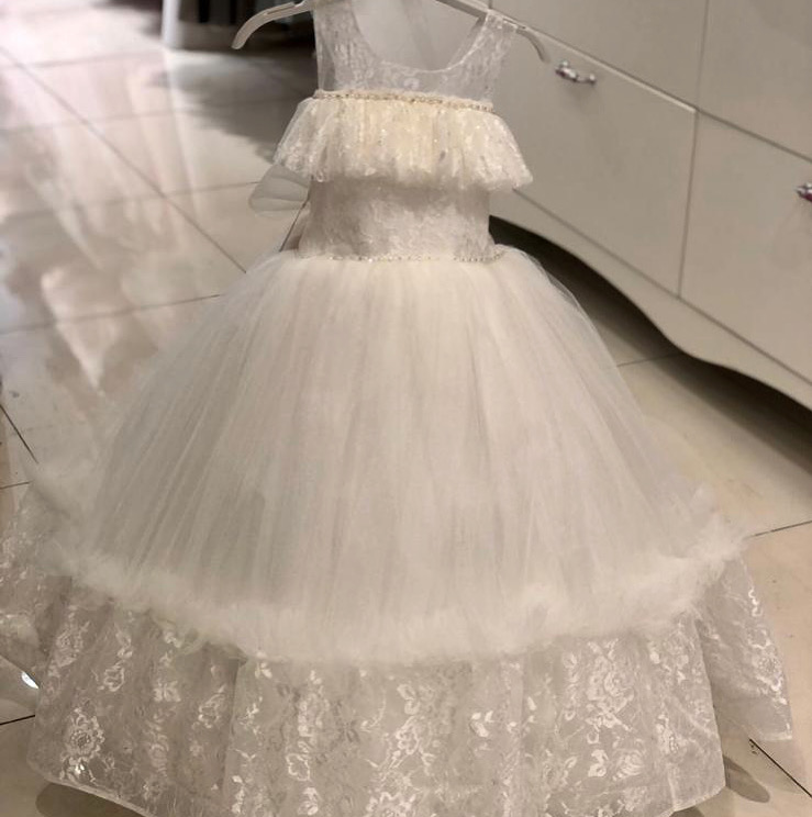 Robe de soirée à perle - blanc 