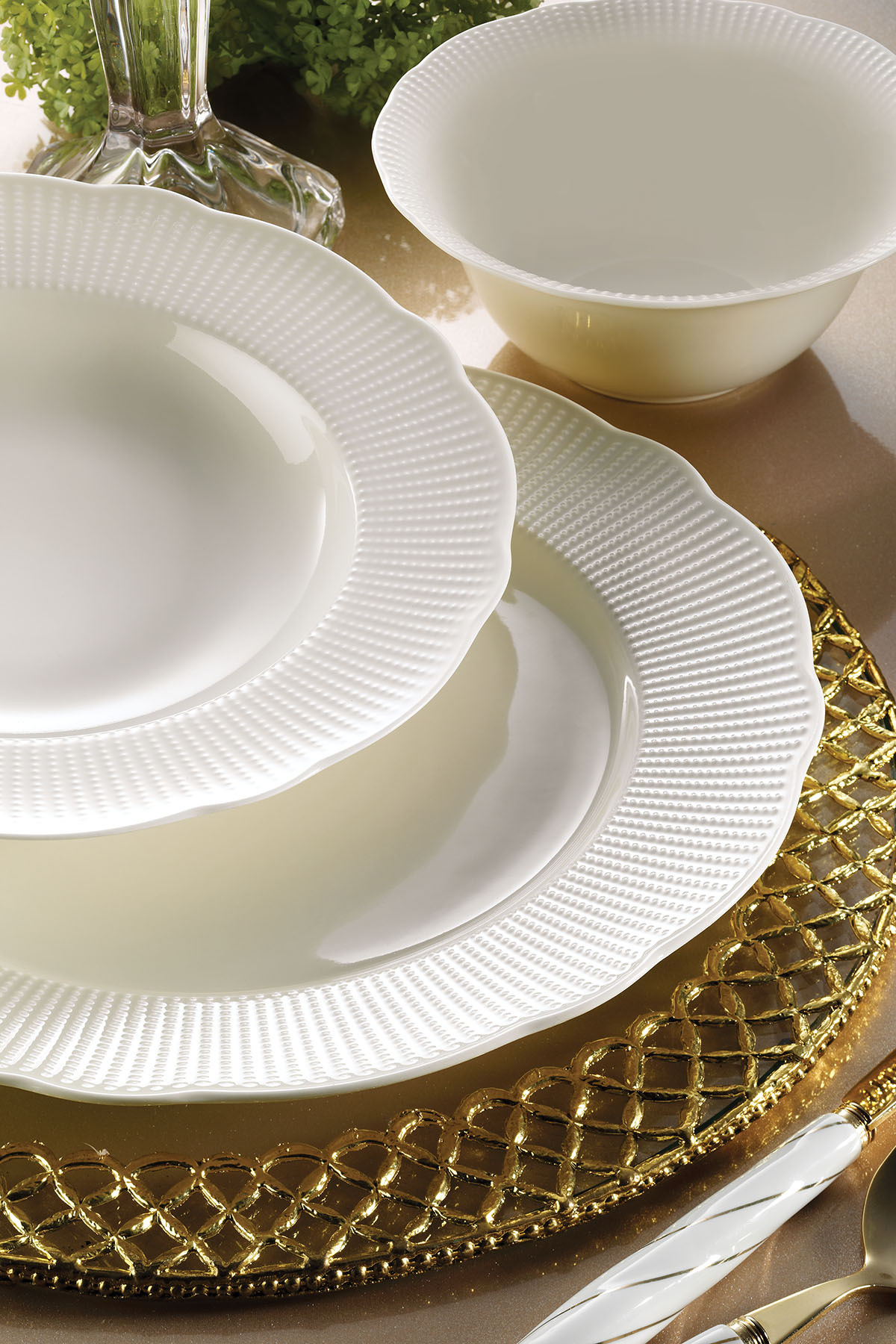 Service à table Kutahya Porcelaine 24 pièces 24200 - écru