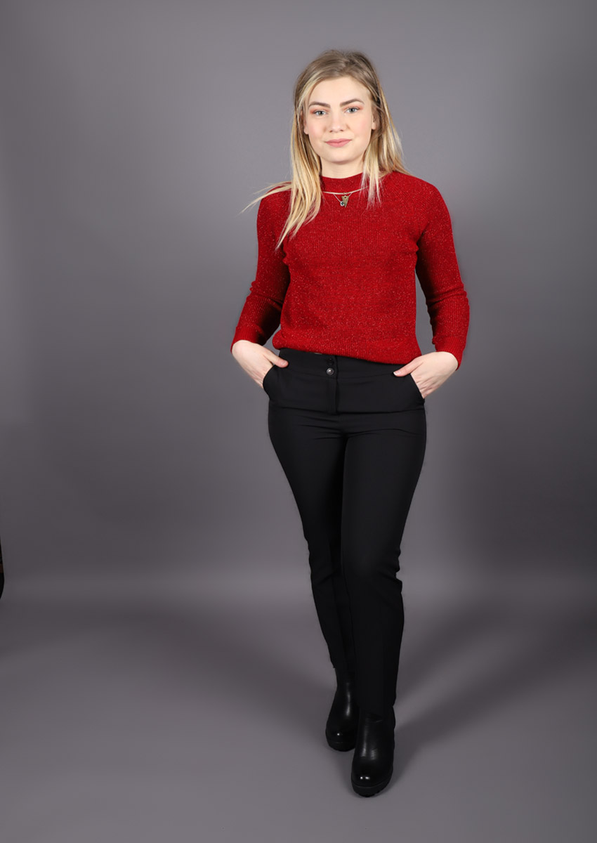 Pantalon poche double boutonnage -Noir 5151