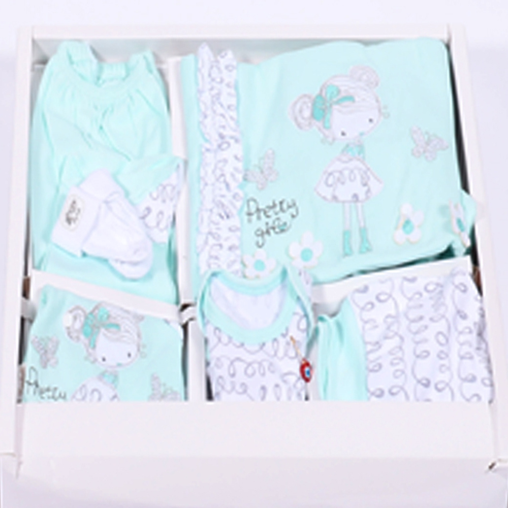 Leylek coffret bébé cadeau 10 pièces fille - vert 