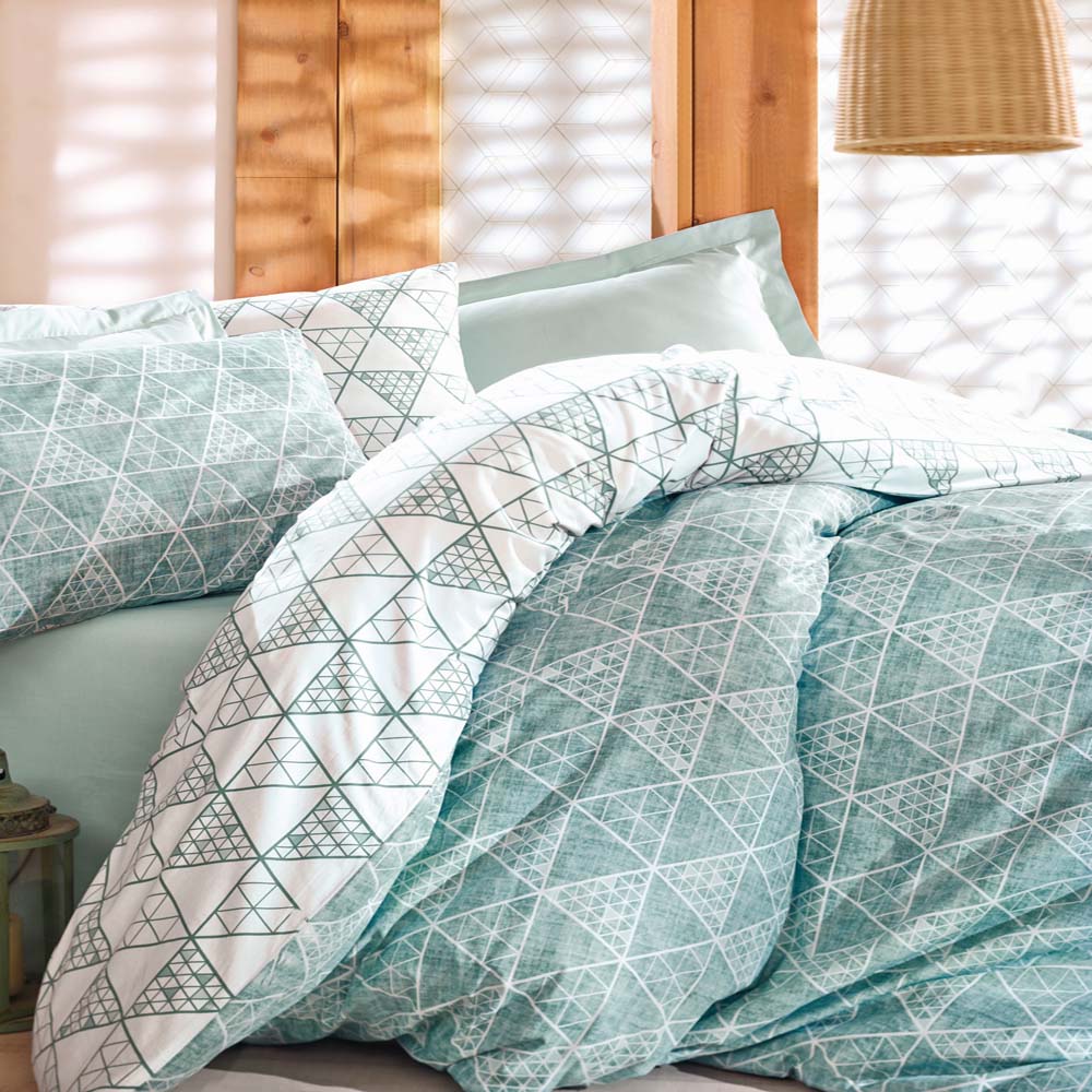 Ensemble de housse de couette 2 personne Cotton Box Semelle minimale Menthe