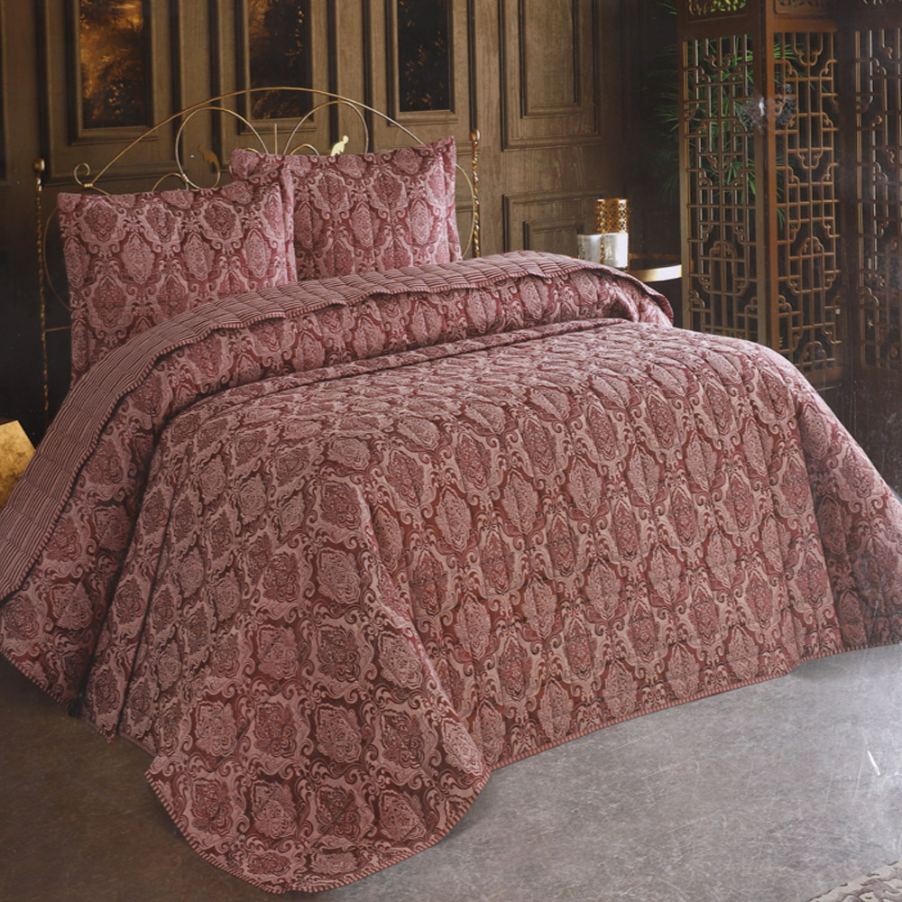 couvre lit 2 personnes Ipekce Maria - rose 