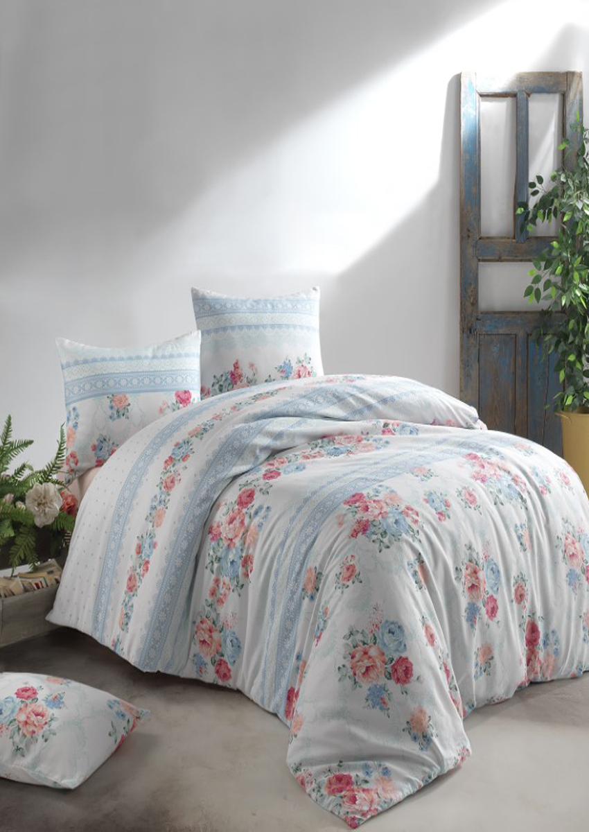 Ensemble de housse de couette 1 personne Miabella - rose/gris 