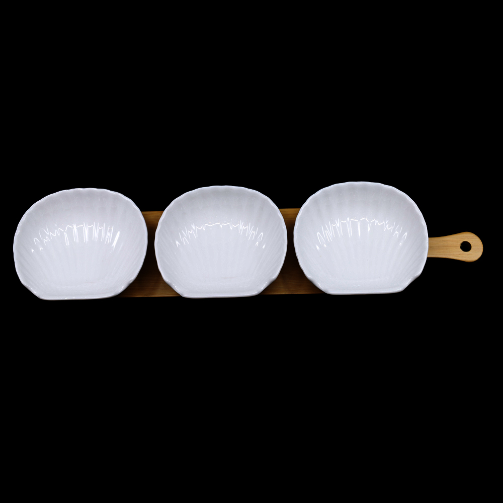 Service de bol avec plateau bambou Al-8647
