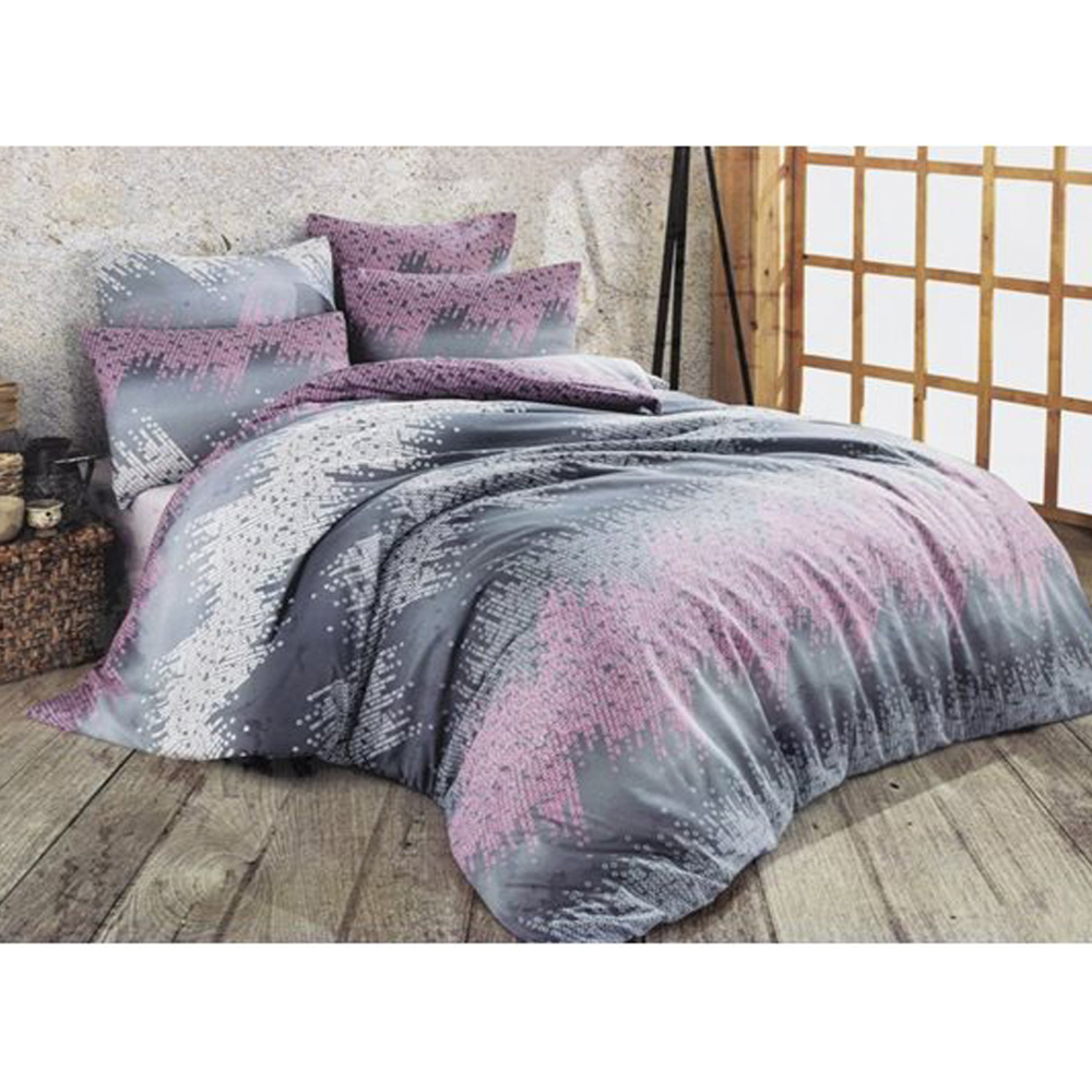 Ensemble de housse de couette 1 personne Miabella - rose/gris