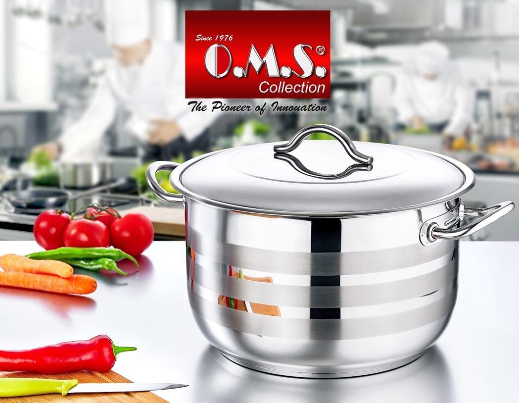 Oms cocotte inox avec couvercle 18cm