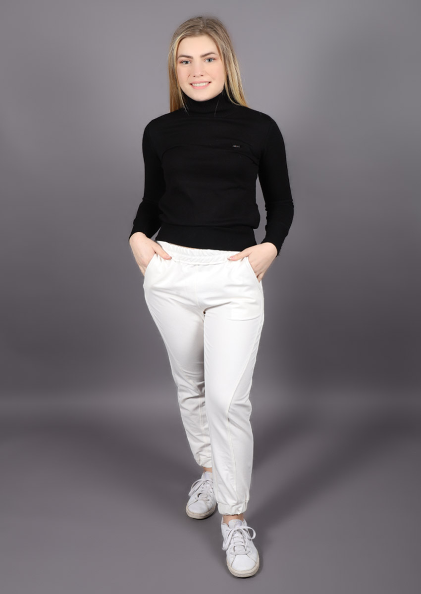 Pantalon à taille élastique Soul - blanc