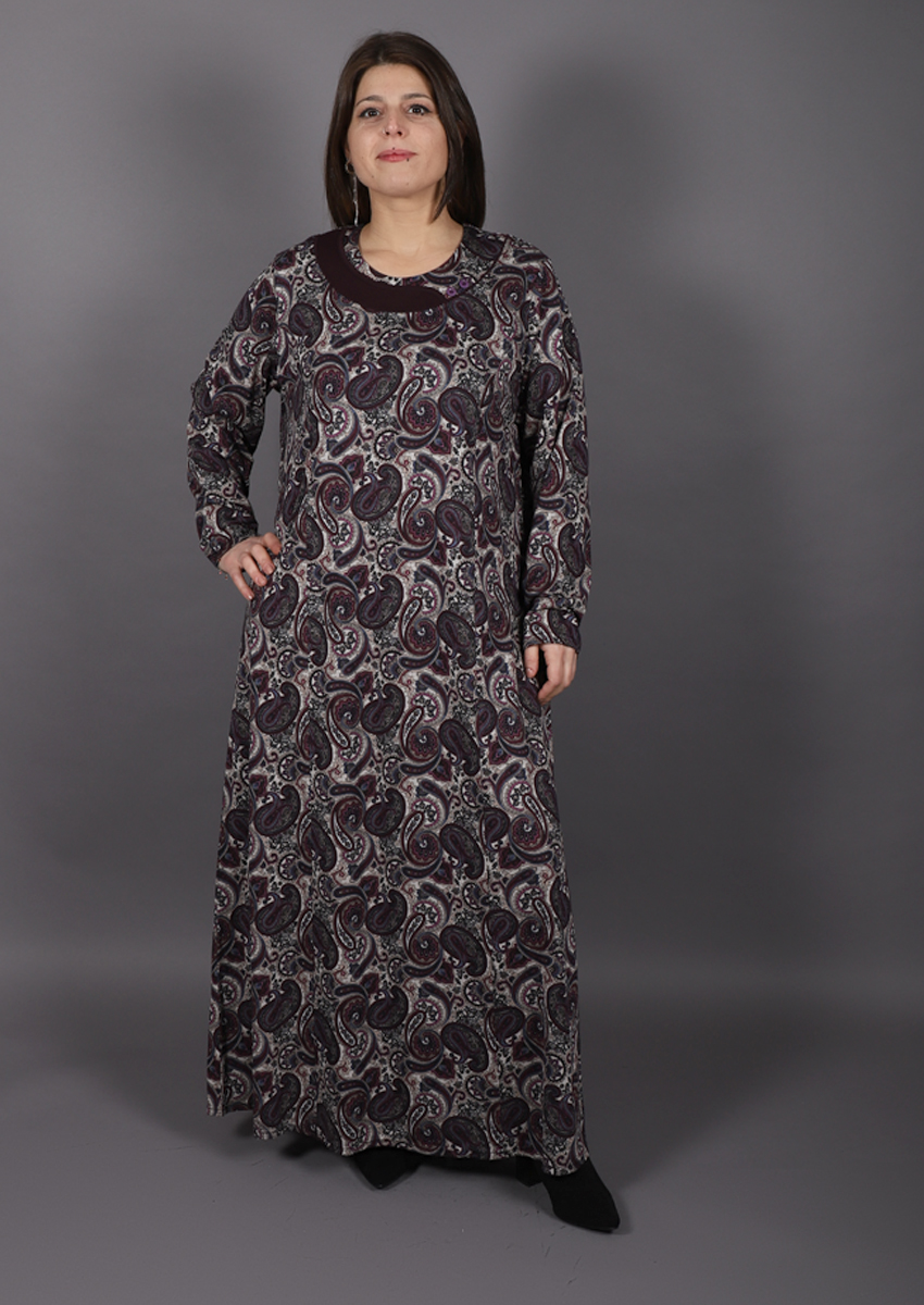 Robe longue à motif Hesna - violet